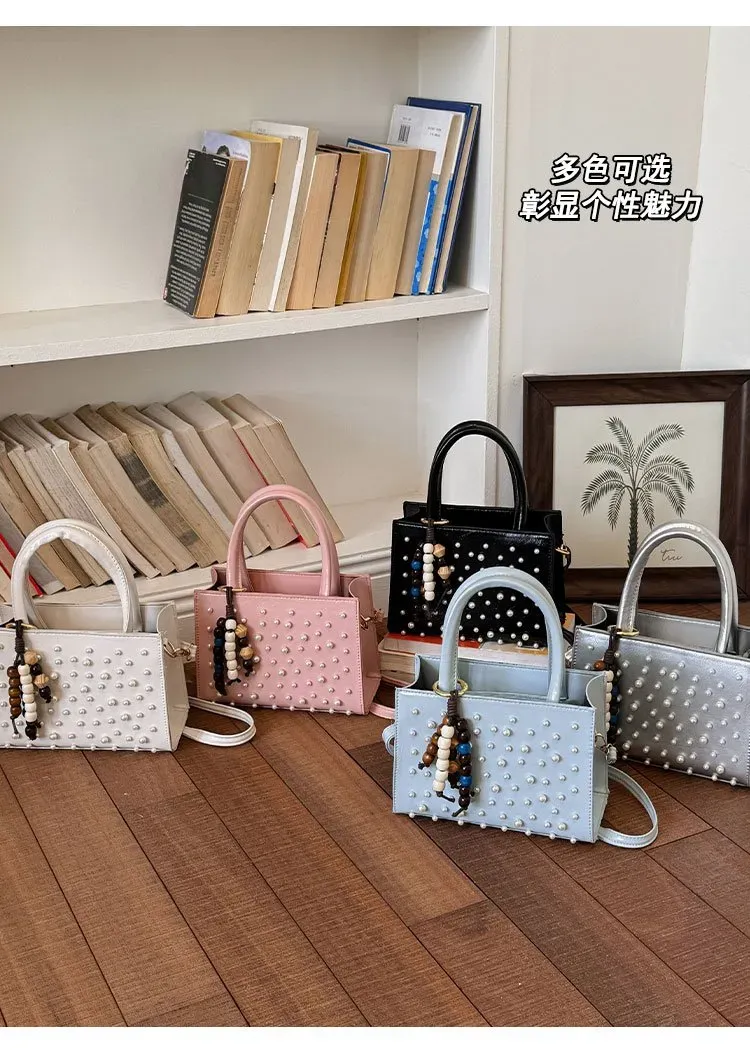Tas Selempang Wanita Bahan PU Sintetis Polos Warna Biru Bentuk Kotak Tali Resleting Grosir