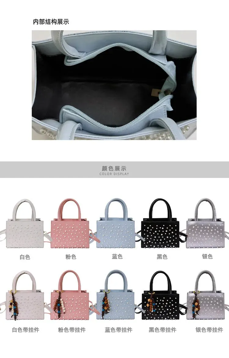 Tas Selempang Wanita Bahan PU Sintetis Polos Warna Biru Bentuk Kotak Tali Resleting Grosir