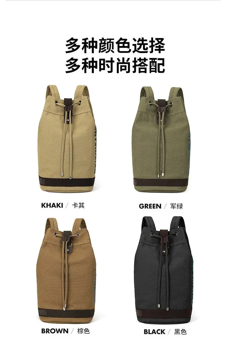 Tas Ransel Wanita Bahan Oxford Polos Bentuk Kotak Tali Serut Kapasitas Besar Grosir Import