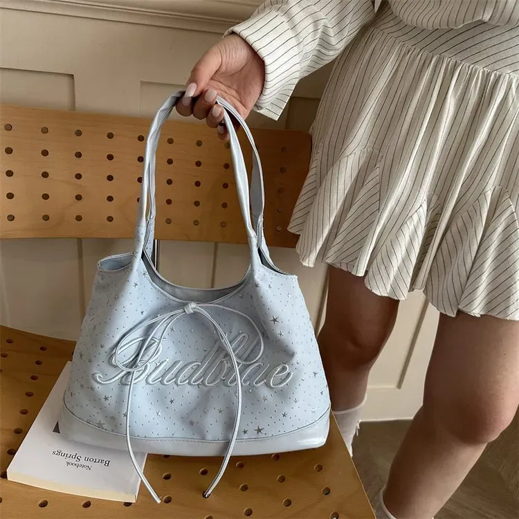 Tas Selempang Wanita Bahan PU Sintetis Motif Bintang Warna Pink Bentuk Kotak Grosir Import