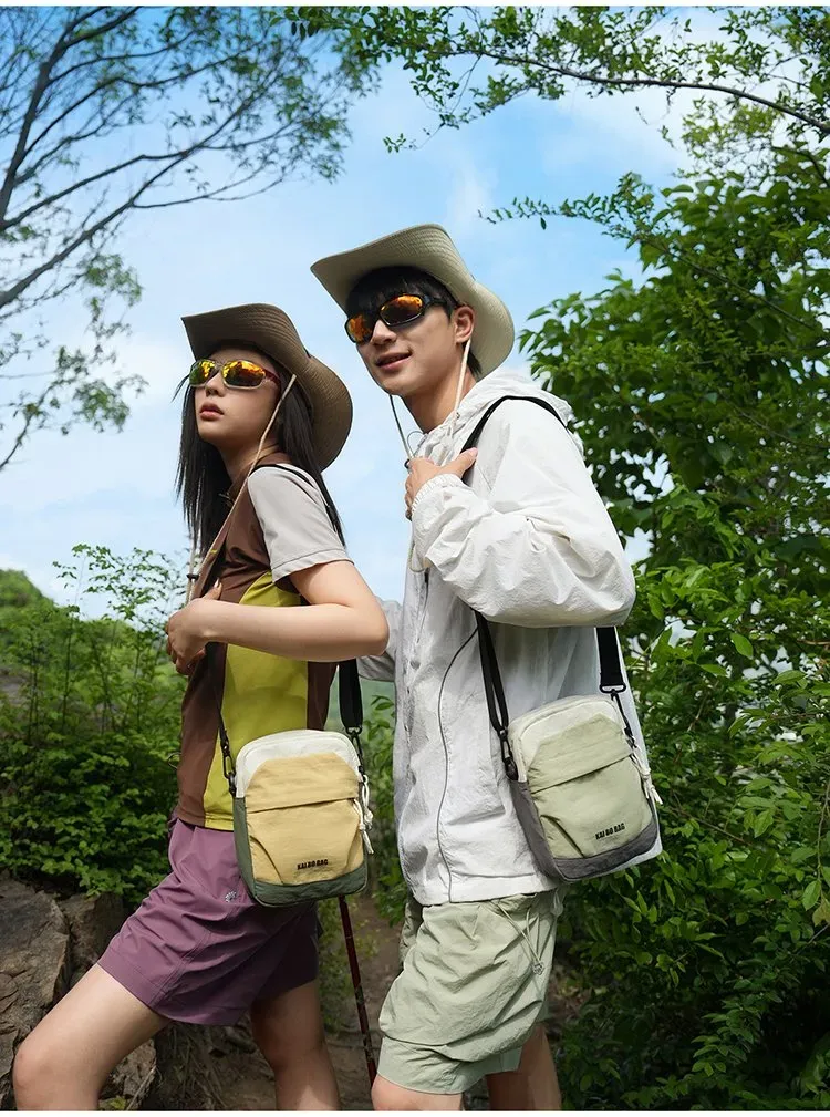 Tas Selempang Pria Bahan Nylon Polos Warna Abu-Abu Bentuk Kotak Tali Panjang Harga Grosir