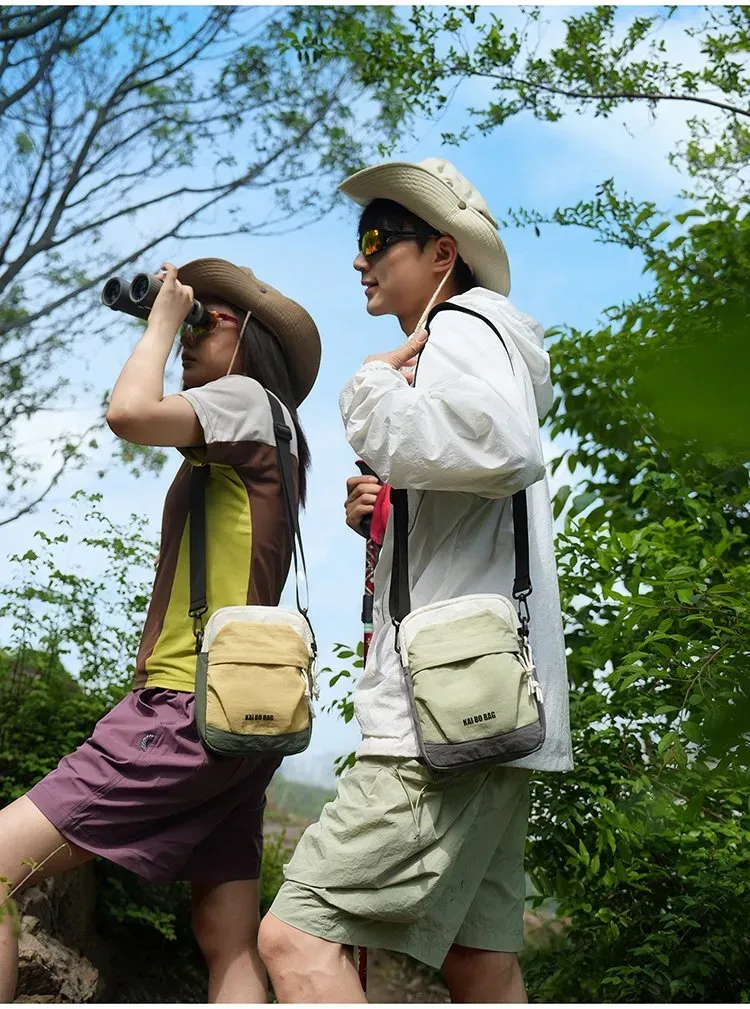 Tas Selempang Pria Bahan Nylon Polos Warna Abu-Abu Bentuk Kotak Tali Panjang Harga Grosir