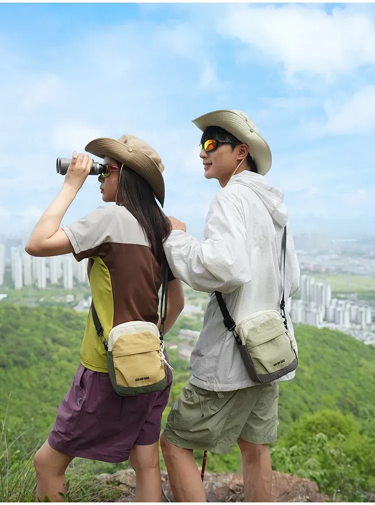 Tas Selempang Pria Bahan Nylon Polos Warna Abu-Abu Bentuk Kotak Tali Panjang Harga Grosir