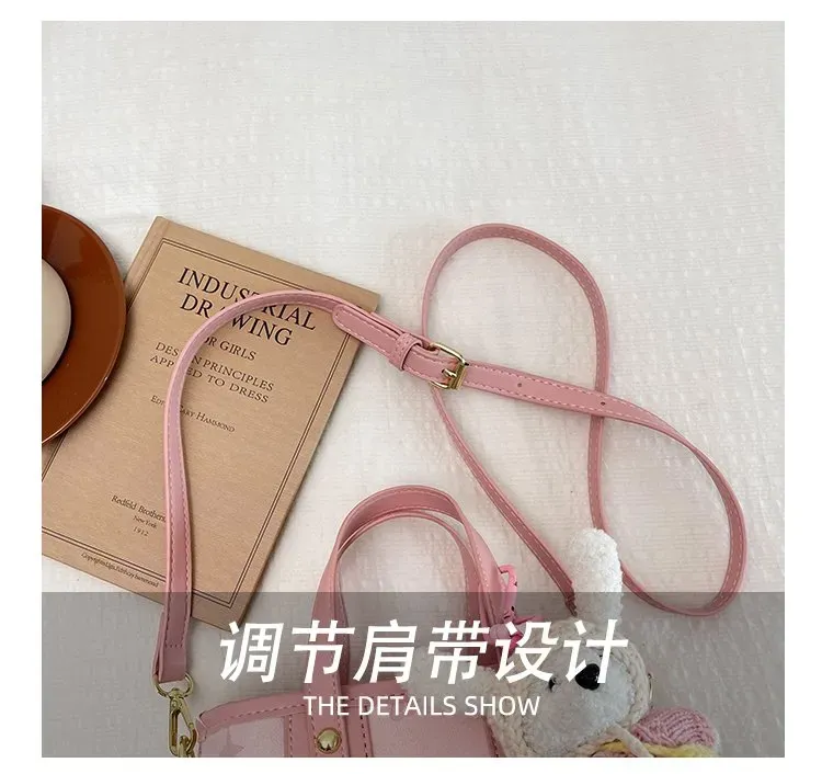 Tas Selempang Wanita Bahan PU Sintetis Motif Print Warna Pink Bentuk Kotak Tali Motif Floral