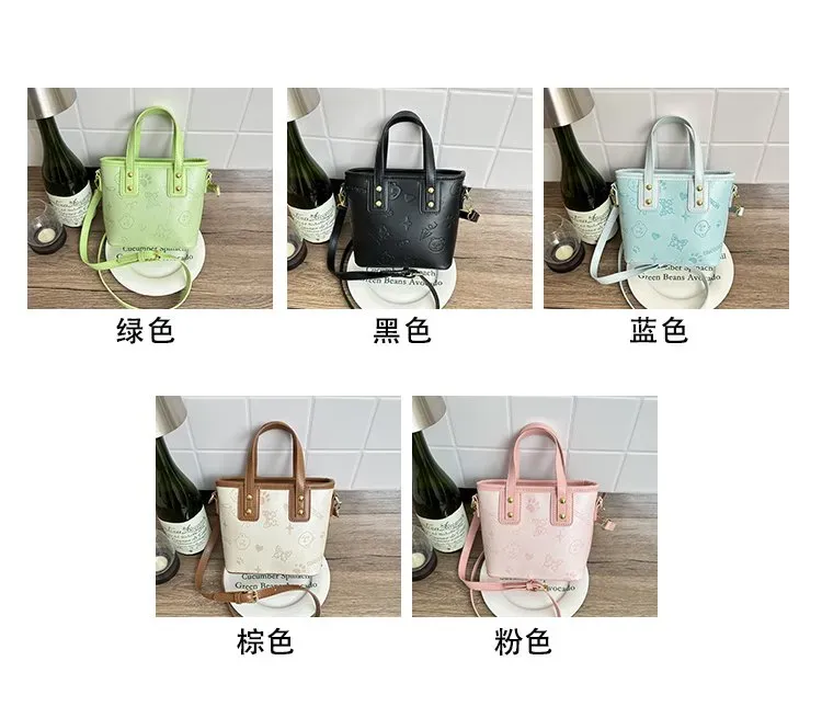 Tas Selempang Wanita Bahan PU Sintetis Motif Print Warna Pink Bentuk Kotak Tali Motif Floral