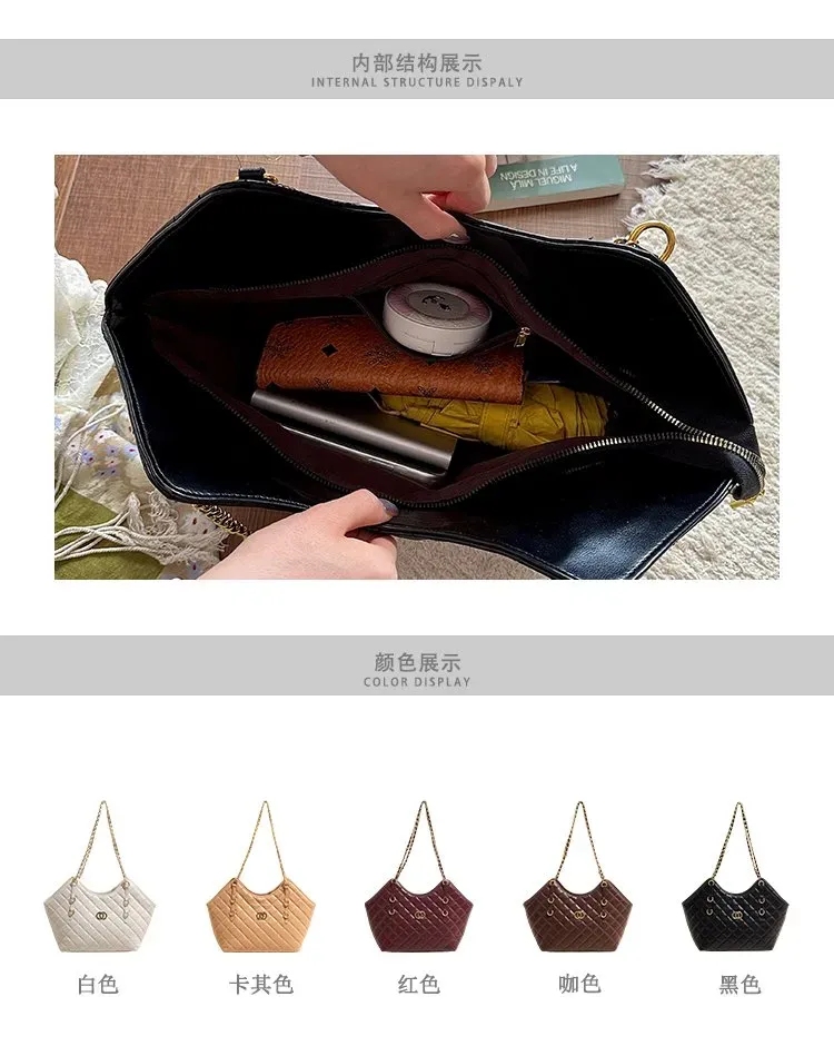 Tas Selempang Wanita Bahan PU Sintetis Model Quilted Warna Hitam Bentuk Kotak Model Import