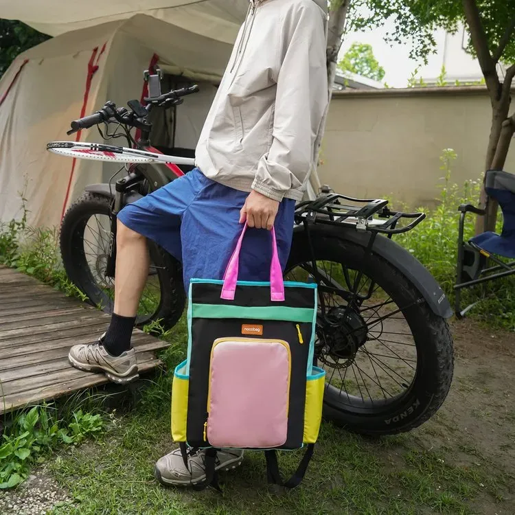 Tas Ransel Wanita Bahan Nylon Polos Bentuk Kotak Tali Panjang Resleting Grosir Import