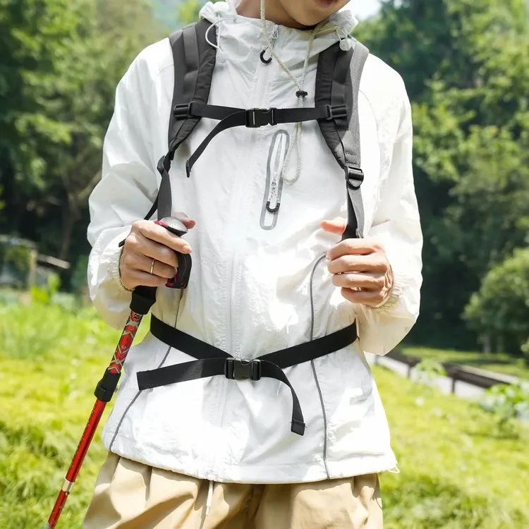 Tas Ransel Wanita Bahan Nylon Polos Warna Hitam Bentuk Kotak Tali Lebar Resleting untuk Travel