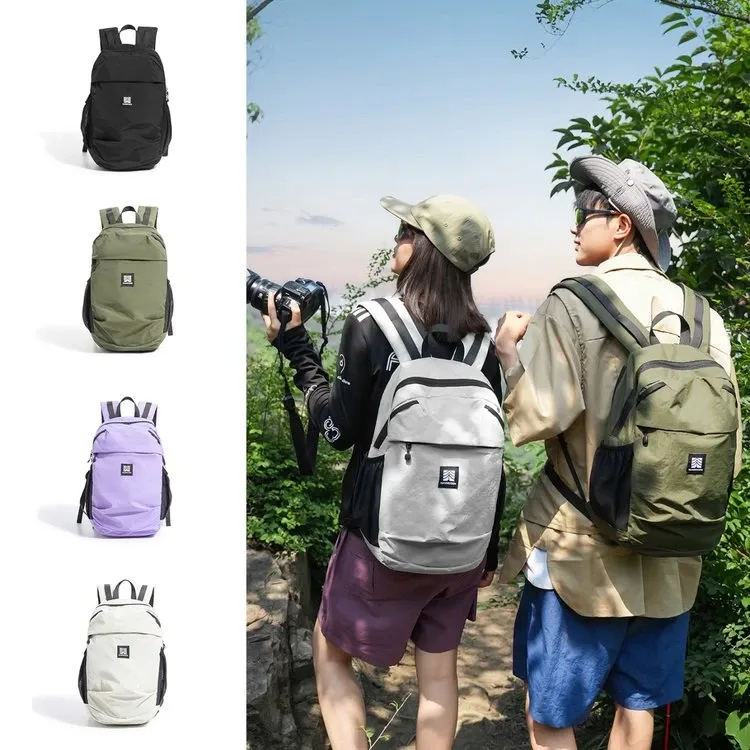 Tas Ransel Wanita Bahan Nylon Polos Warna Hitam Bentuk Kotak Tali Lebar Resleting untuk Travel