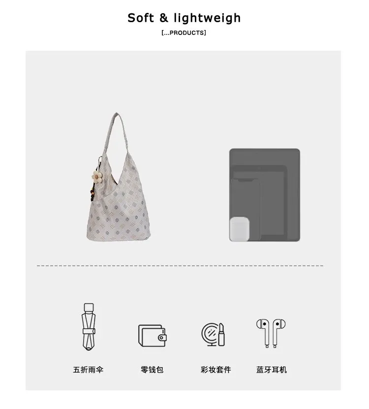 Tas Selempang Wanita Bahan PU Sintetis Motif Print Warna Putih Model Hobo Tali Koleksi Reseller