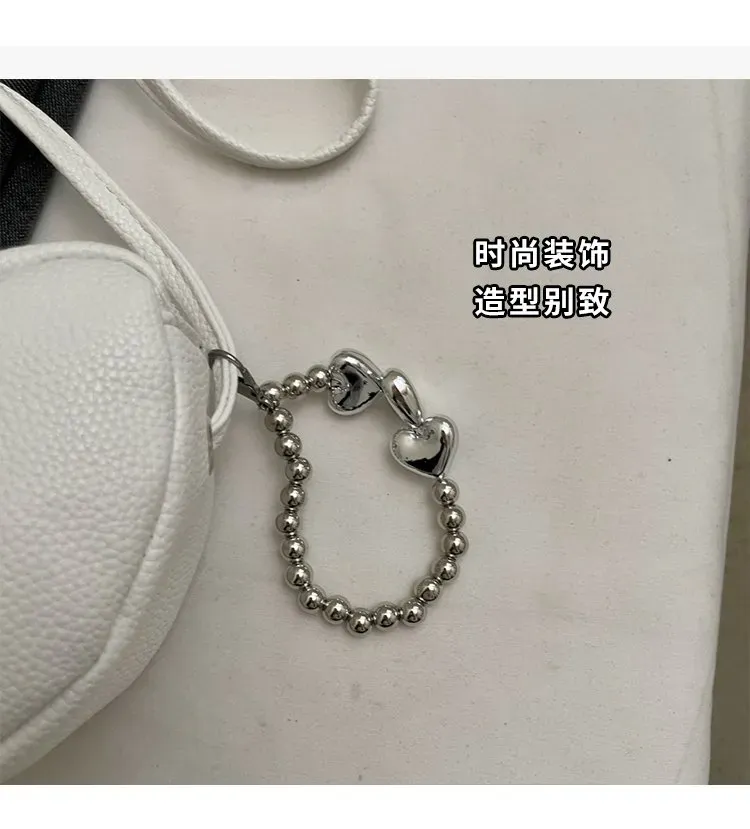 Tas Selempang Wanita Bahan PU Sintetis Polos Bentuk Bulat Tali Panjang Resleting untuk Reseller