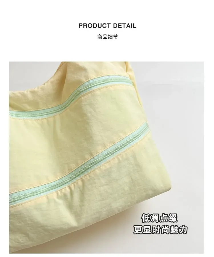 Tas Selempang Wanita Bahan Kain Polos Model Hobo Tali Panjang Resleting Grosir Import