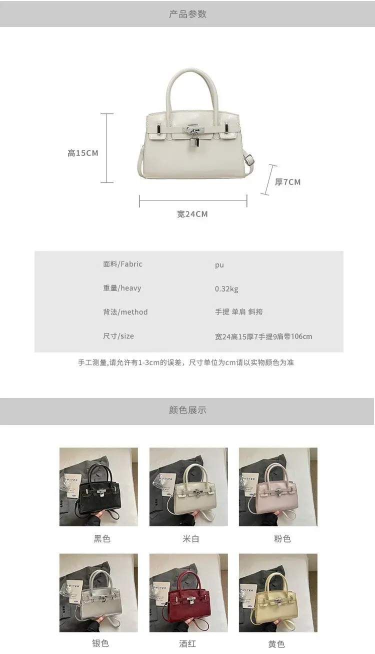 Tas Selempang Wanita Bahan PU Sintetis Polos Warna Putih Bentuk Kotak Tali untuk Reseller