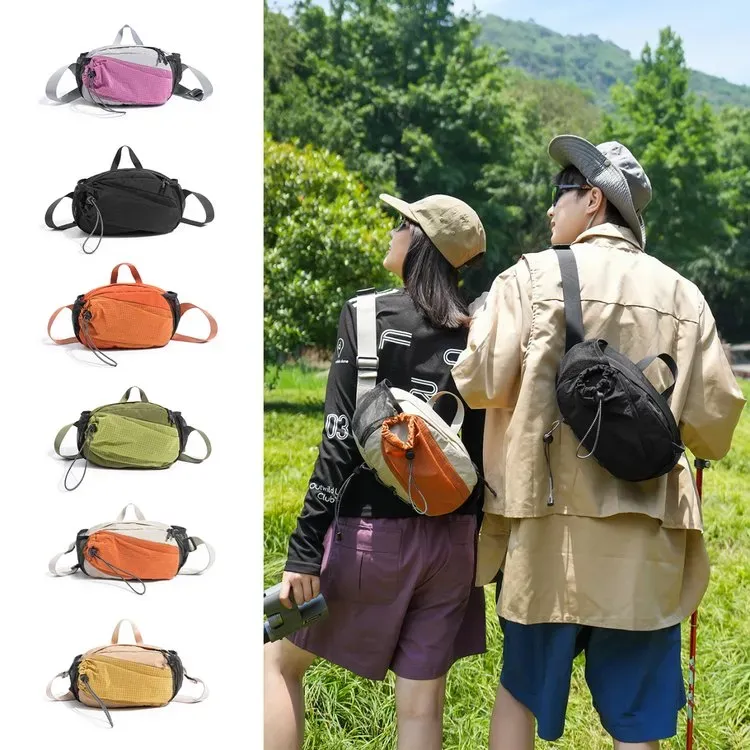 Tas Selempang Wanita Bahan Nylon Motif Grid Warna Hijau Bentuk Kotak Tali Grosir Import