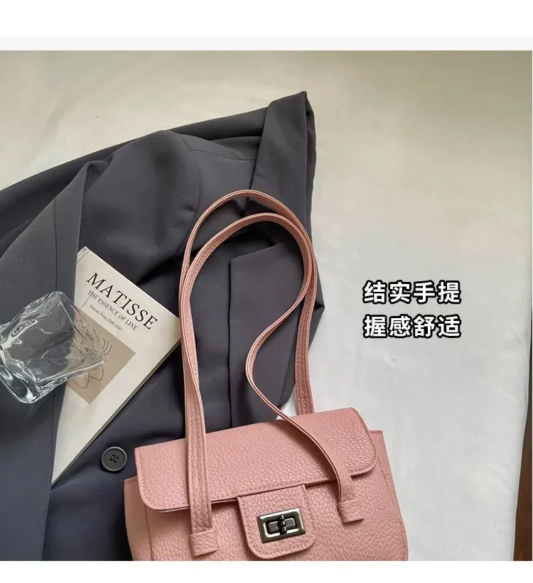 Tas Selempang Wanita Bahan PU Sintetis Polos Bentuk Kotak Tali Panjang Resleting Model Import