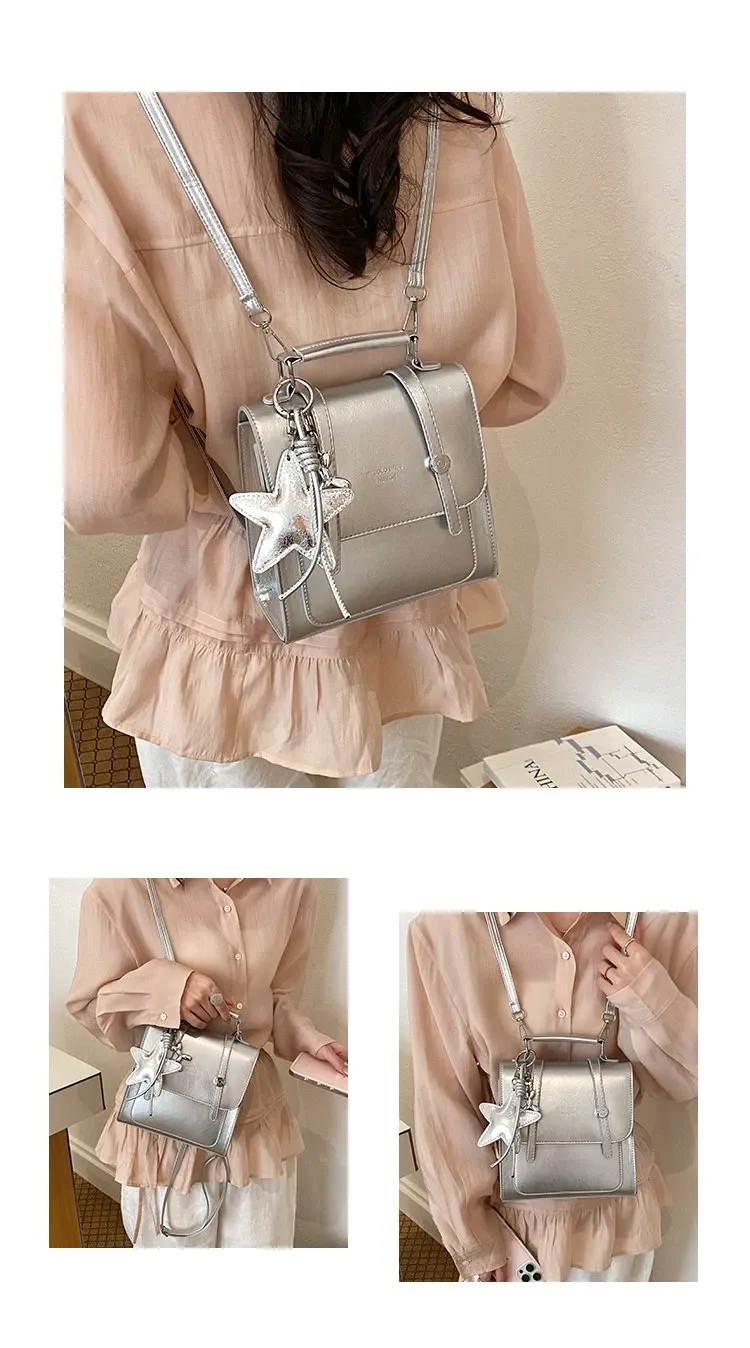 Tas Selempang Wanita Bahan PU Sintetis Polos Warna Pink Bentuk Kotak Tali Resleting Grosir