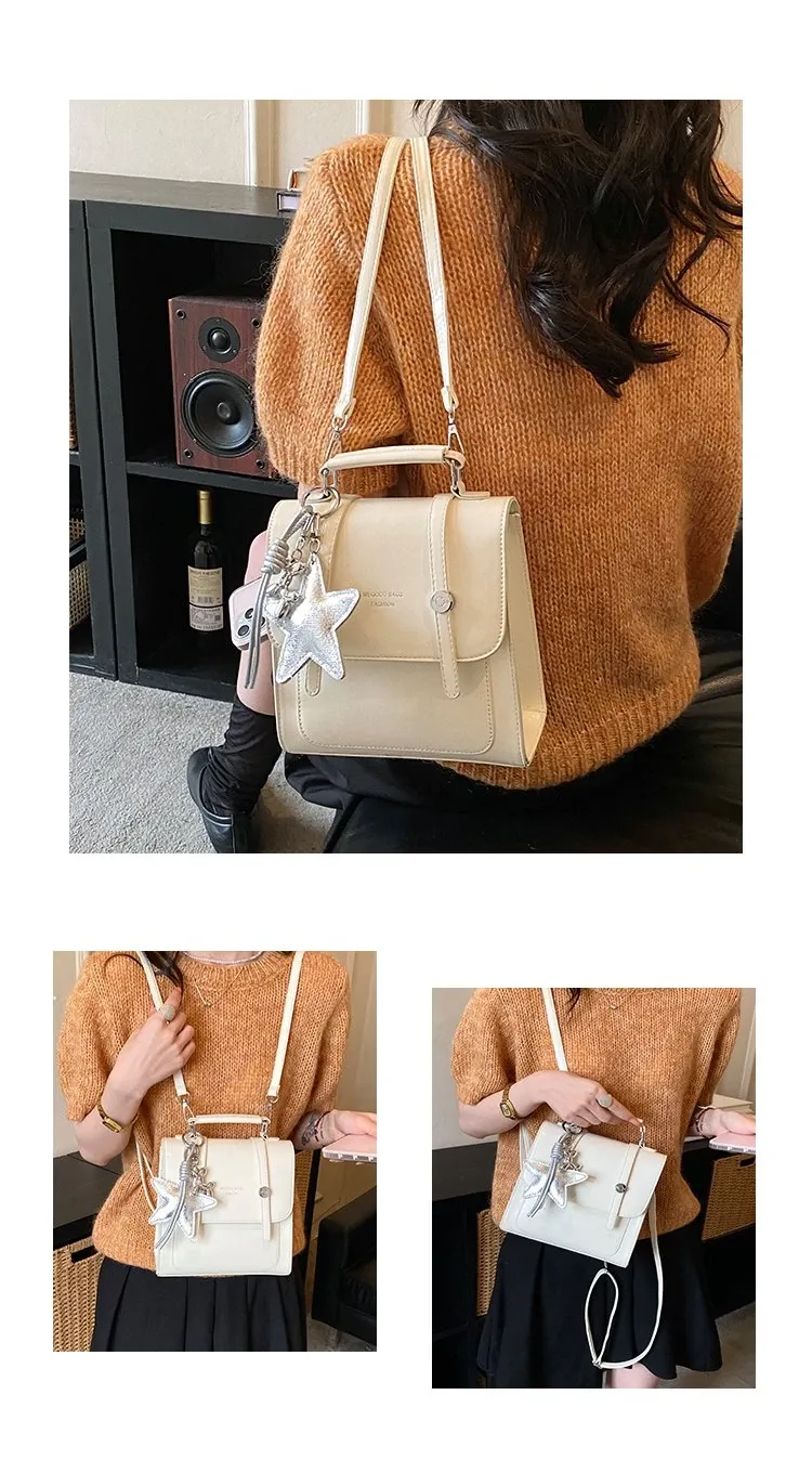 Tas Selempang Wanita Bahan PU Sintetis Polos Warna Pink Bentuk Kotak Tali Resleting Grosir