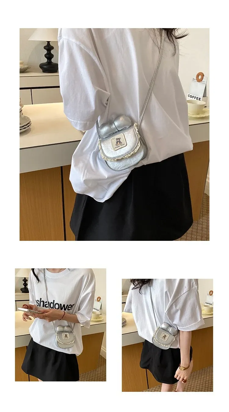 Tas Selempang Wanita Bahan PU Sintetis Polos Warna Pink Bentuk Kotak Tali untuk Jualan Online