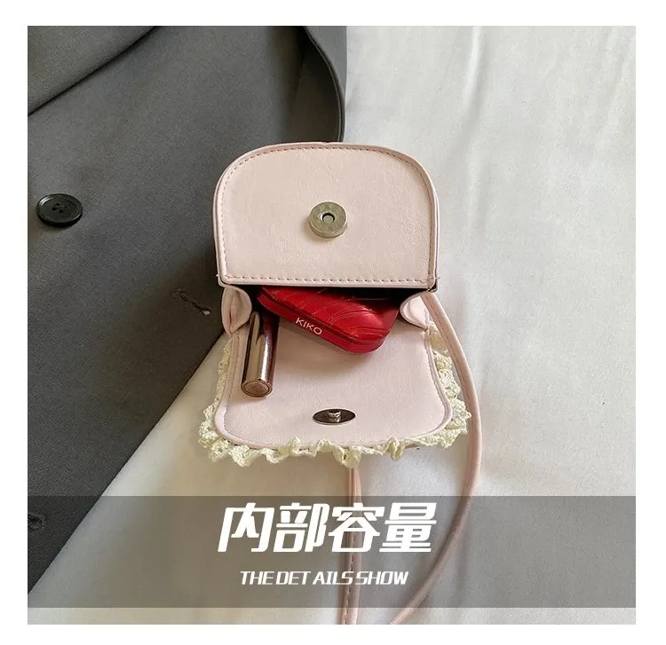 Tas Selempang Wanita Bahan PU Sintetis Polos Warna Pink Bentuk Kotak Tali untuk Jualan Online