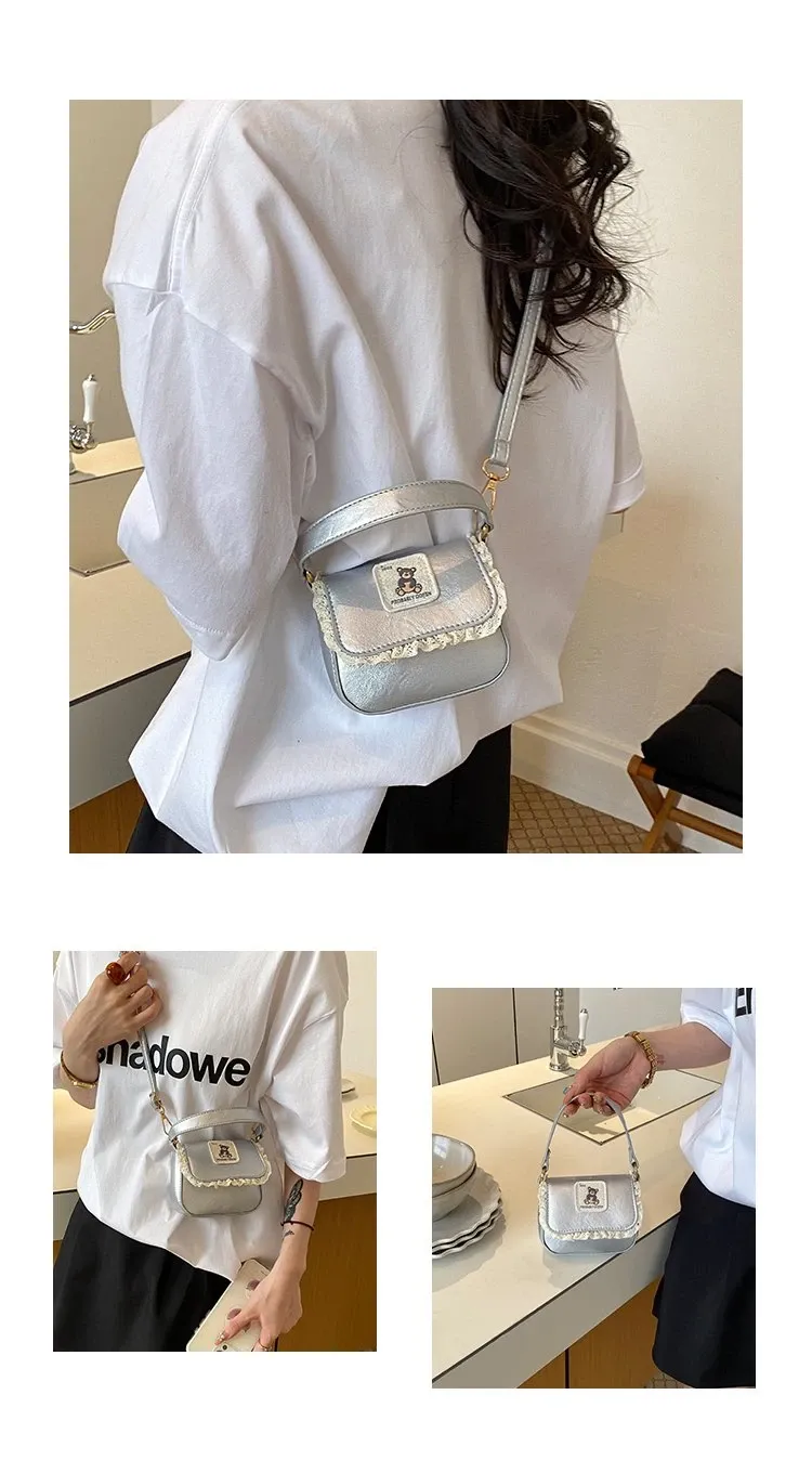 Tas Selempang Wanita Bahan PU Sintetis Polos Warna Pink Bentuk Kotak Tali Koleksi Reseller