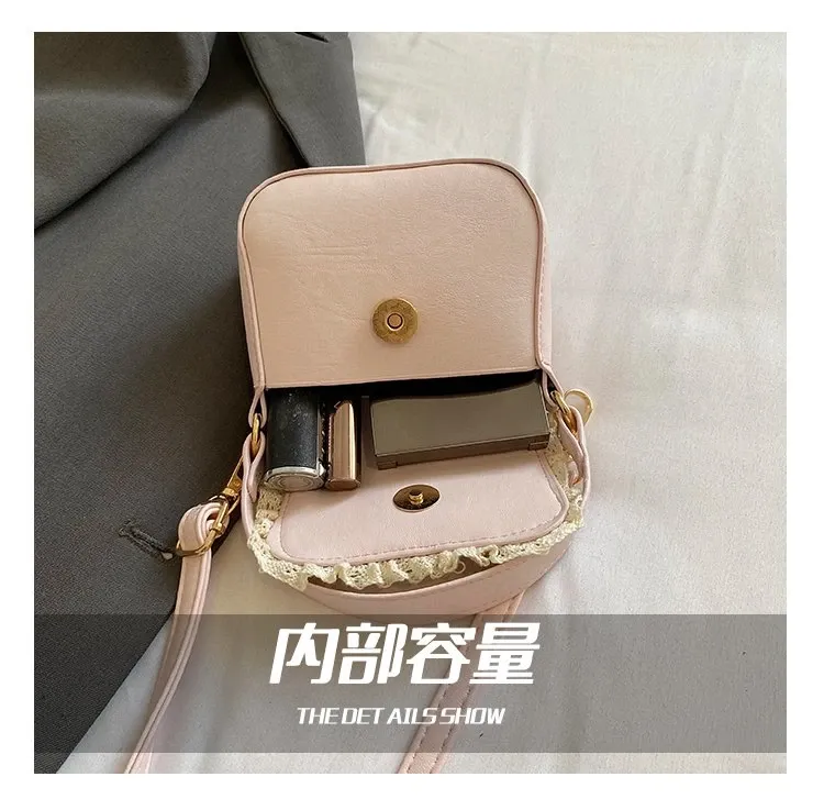 Tas Selempang Wanita Bahan PU Sintetis Polos Warna Pink Bentuk Kotak Tali Koleksi Reseller