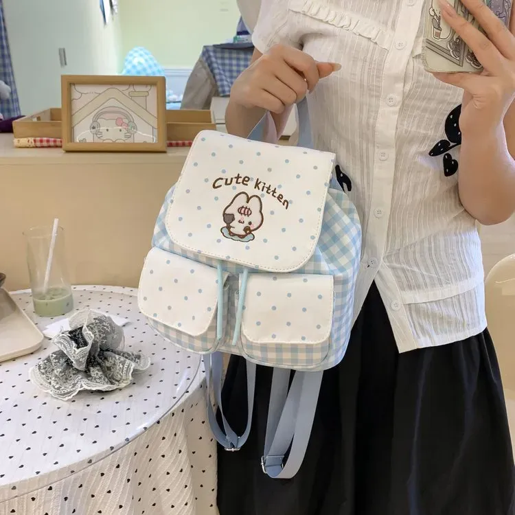 Tas Ransel Wanita Bahan PU Sintetis Polos Warna Putih Bentuk Kotak Tali Lebar Model Import
