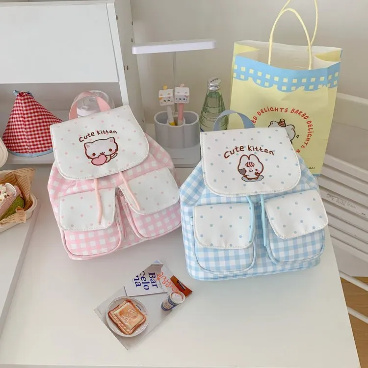 Tas Ransel Wanita Bahan PU Sintetis Polos Warna Putih Bentuk Kotak Tali Lebar Model Import