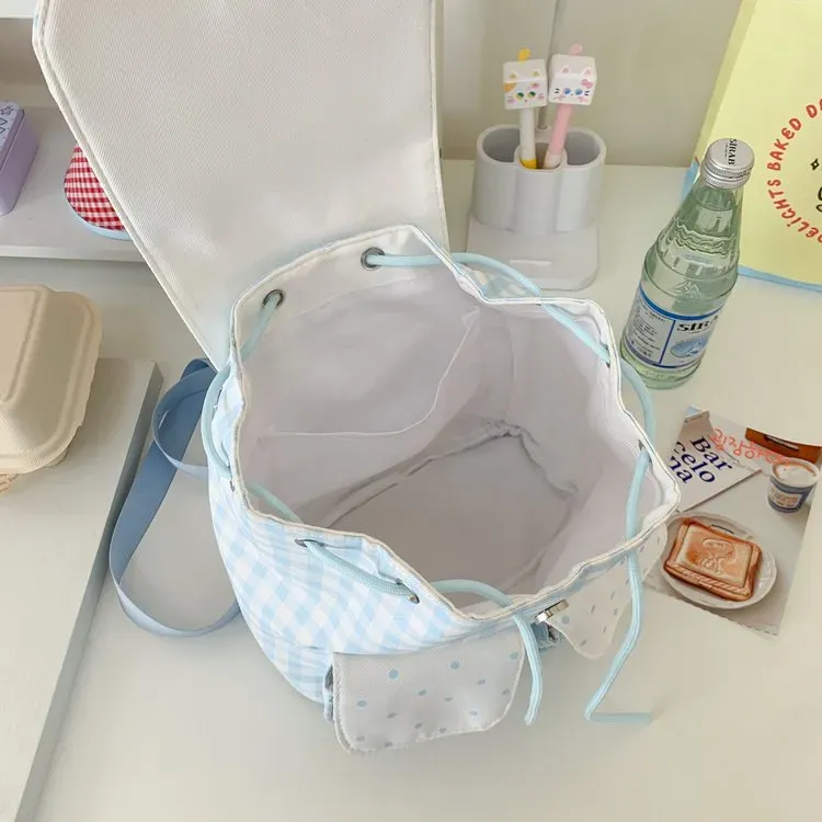 Tas Ransel Wanita Bahan PU Sintetis Polos Warna Putih Bentuk Kotak Tali Lebar Model Import