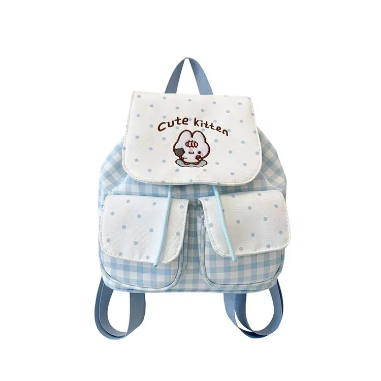 Tas Ransel Wanita Bahan PU Sintetis Polos Warna Putih Bentuk Kotak Tali Lebar Model Import