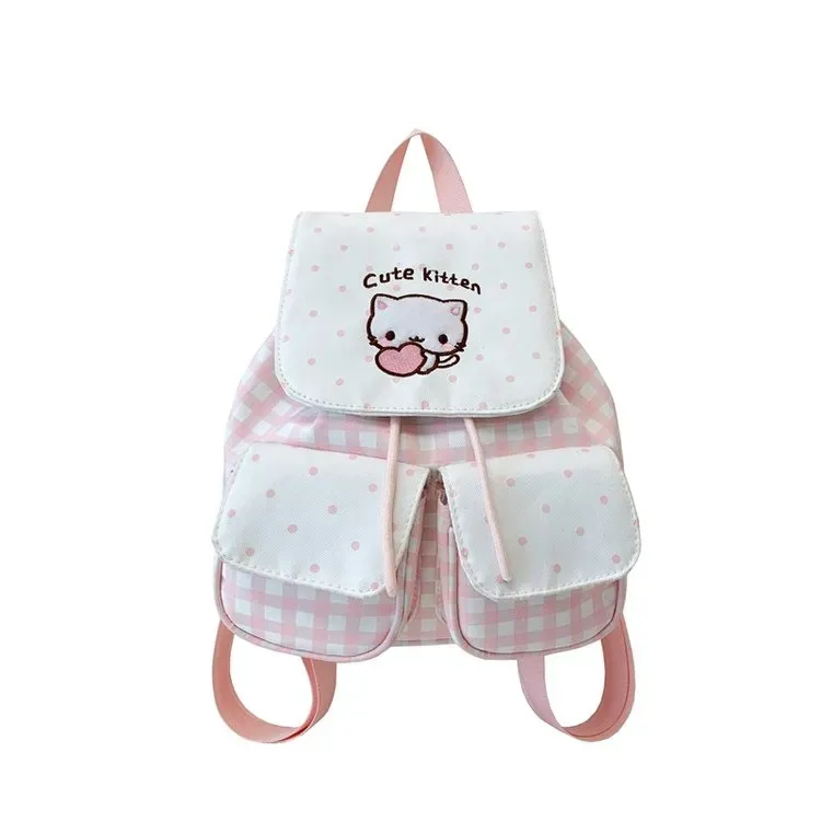 Tas Ransel Wanita Bahan PU Sintetis Polos Warna Putih Bentuk Kotak Tali Lebar Model Import
