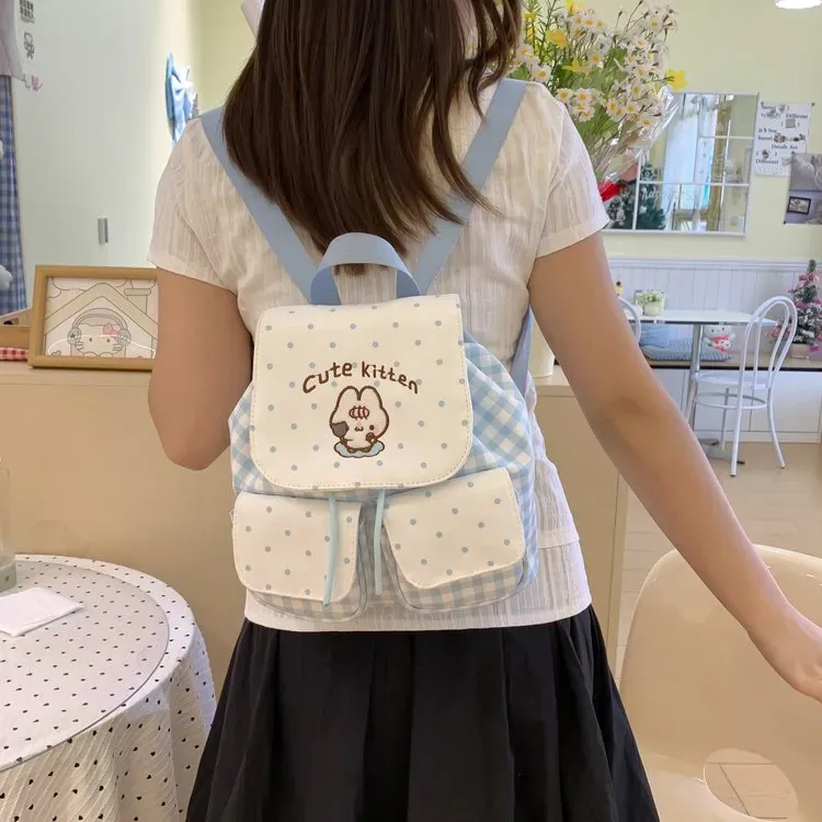 Tas Ransel Wanita Bahan PU Sintetis Polos Warna Putih Bentuk Kotak Tali Lebar Model Import