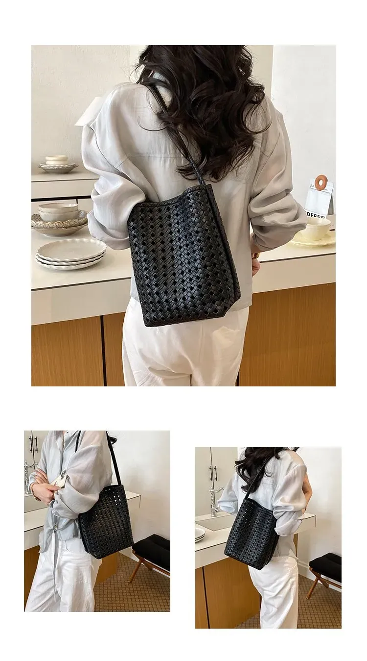 Tas Selempang Wanita Bahan PU Sintetis Motif Polkadot Warna Putih Bentuk Kotak Stok Grosir