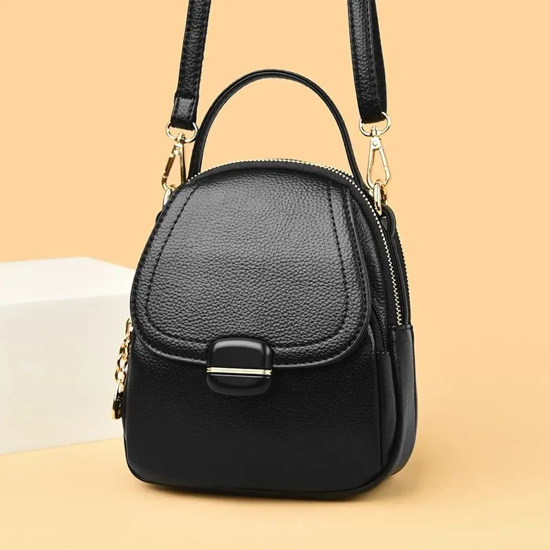 Tas Selempang Wanita Bahan PU Sintetis Polos Warna Hitam Bentuk Kotak Tali Katalog Grosir