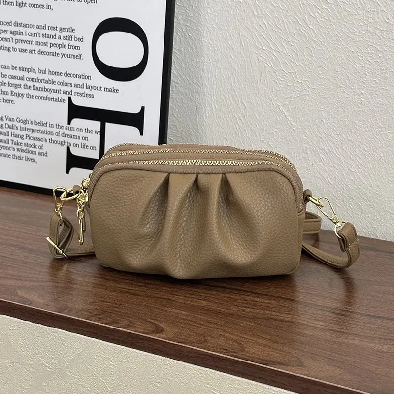 Tas Selempang Wanita Bahan PU Sintetis Polos Bentuk Kotak Tali Panjang Resleting Model kategori tas selempang grosir