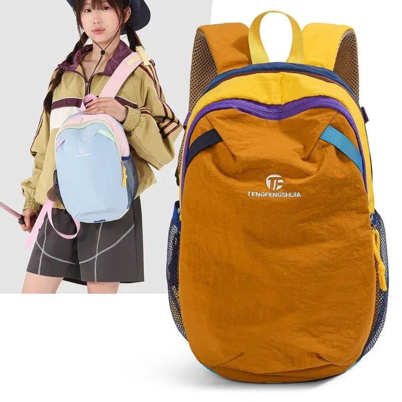 Tas Ransel Anak Polos Warna Biru Bentuk Kotak Tali Lebar Kapasitas Besar Grosir Import