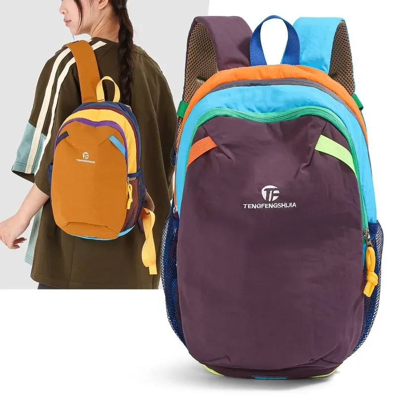 Tas Ransel Anak Polos Warna Biru Bentuk Kotak Tali Lebar Kapasitas Besar Grosir Import