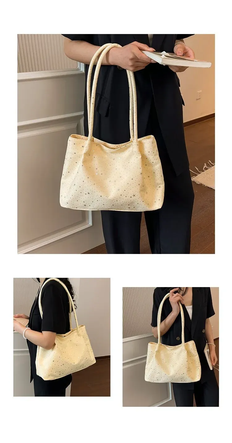 Tas Selempang Wanita Bahan Kanvas Motif Print Warna Biru Bentuk Kotak Tali Lebar Grosir Import
