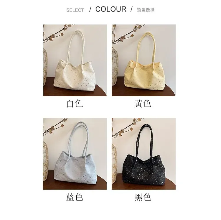 Tas Selempang Wanita Bahan Kanvas Motif Print Warna Biru Bentuk Kotak Tali Lebar Grosir Import