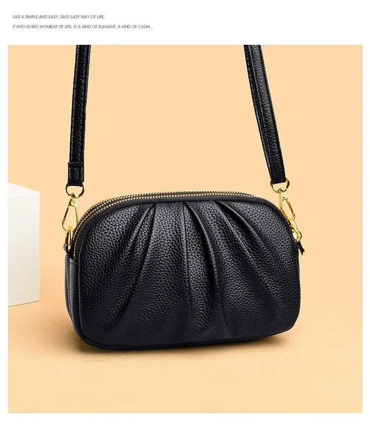 Tas Selempang Wanita Bahan PU Sintetis Polos Warna Cokelat Bentuk Kotak Tali Grosir Import