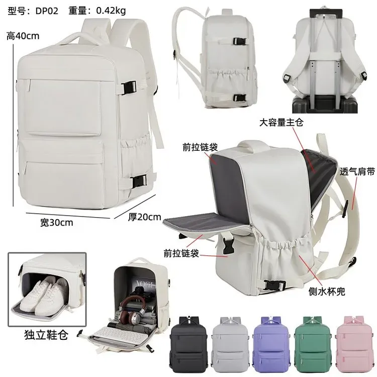 Tas Ransel Wanita Bahan Nylon Polos Warna Hitam Bentuk Kotak Tali Lebar Resleting Stok China