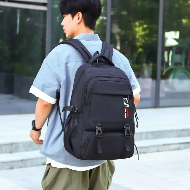 Tas Ransel Wanita Bahan Oxford Polos Warna Hitam Bentuk Kotak Tali Lebar Grosir Import