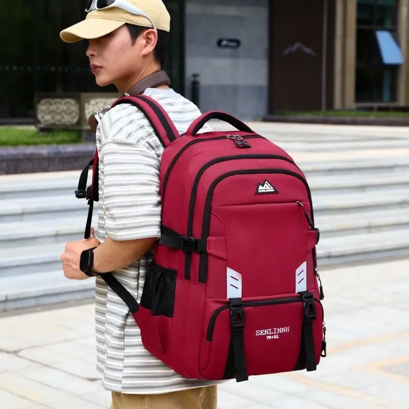 Tas Ransel Wanita Bahan Oxford Polos Warna Hitam Bentuk Kotak Tali Lebar Grosir Import