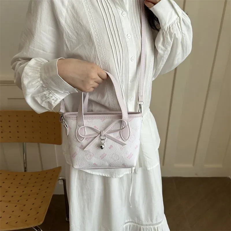 Tas Selempang Wanita Bahan PU Sintetis Motif Print Warna Pink Bentuk Kotak Tali Stok China
