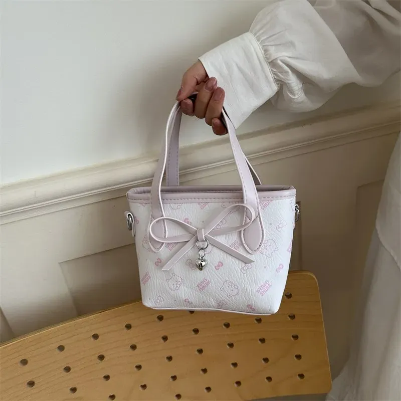 Tas Selempang Wanita Bahan PU Sintetis Motif Print Warna Pink Bentuk Kotak Tali Stok China