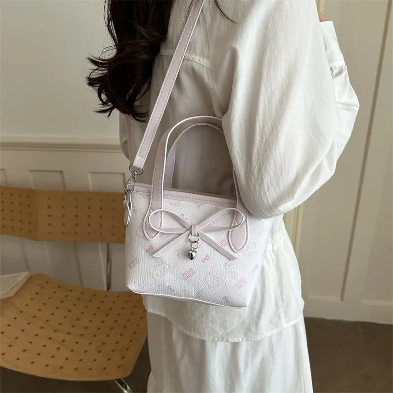 Tas Selempang Wanita Bahan PU Sintetis Motif Print Warna Pink Bentuk Kotak Tali Stok China