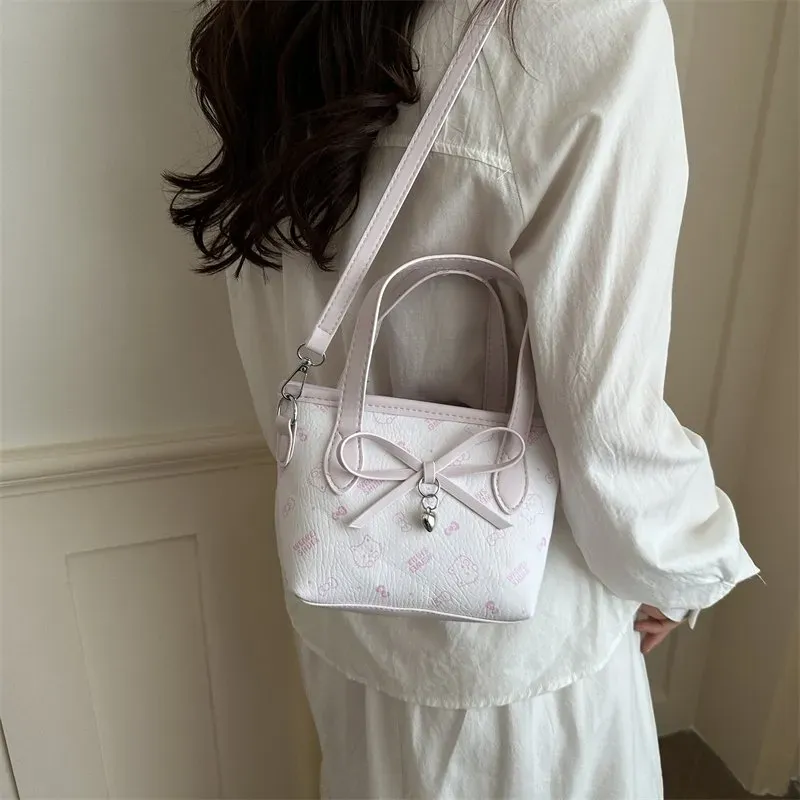 Tas Selempang Wanita Bahan PU Sintetis Motif Print Warna Pink Bentuk Kotak Tali Stok China