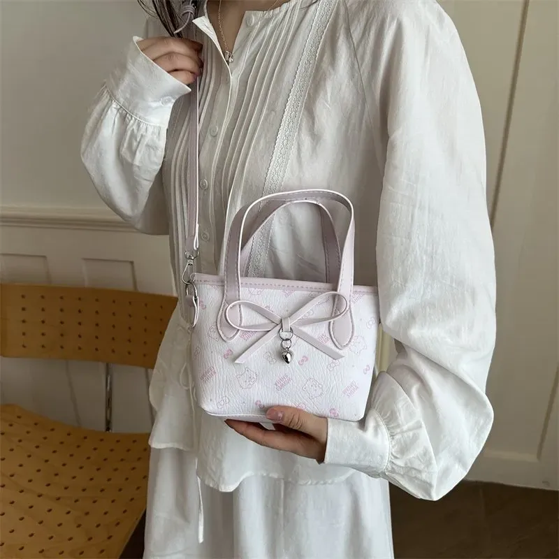 Tas Selempang Wanita Bahan PU Sintetis Motif Print Warna Pink Bentuk Kotak Tali Stok China