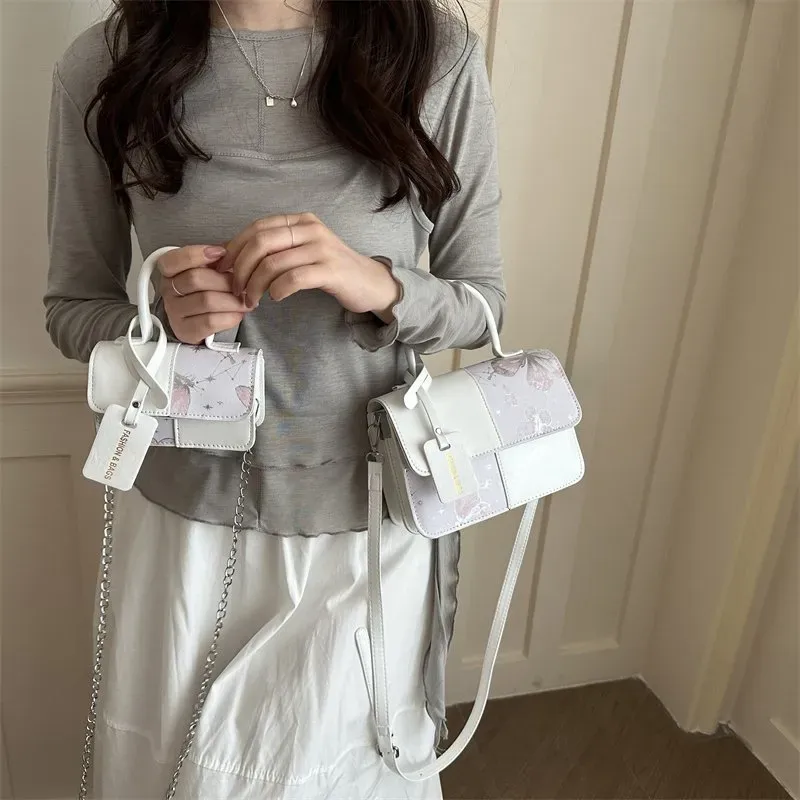 Tas Selempang Wanita Bahan PU Sintetis Polos Warna Biru Bentuk Kotak Tali Stok Grosir