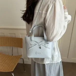 Tas Selempang Wanita Bahan PU Sintetis Polos Warna Biru Bentuk Kotak Tali Stok Grosir