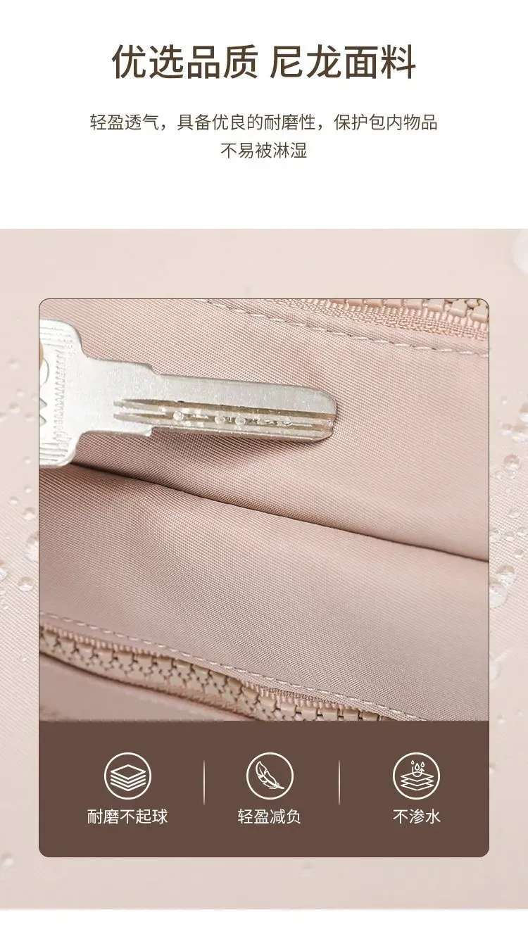 Tas Selempang Wanita Bahan Nylon Polos Warna Biru Bentuk Kotak Tali Lebar Resleting Grosir